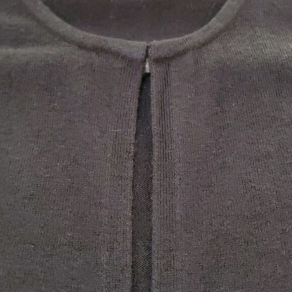 Hampshire Studio black sweater. 3/4 sleeves, bling at sleeves. Size PM. NWT. - Picture 5 of 9